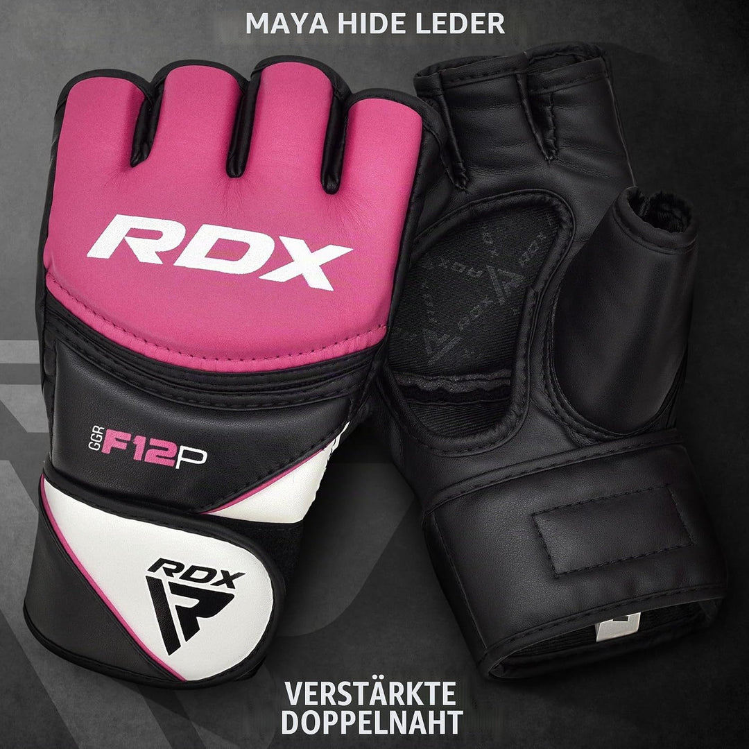 RDX Profi MMA Handschuhe Grappling Sparring Training, Maya Hide Leder, Kickboxen Kampfsport Gepolste