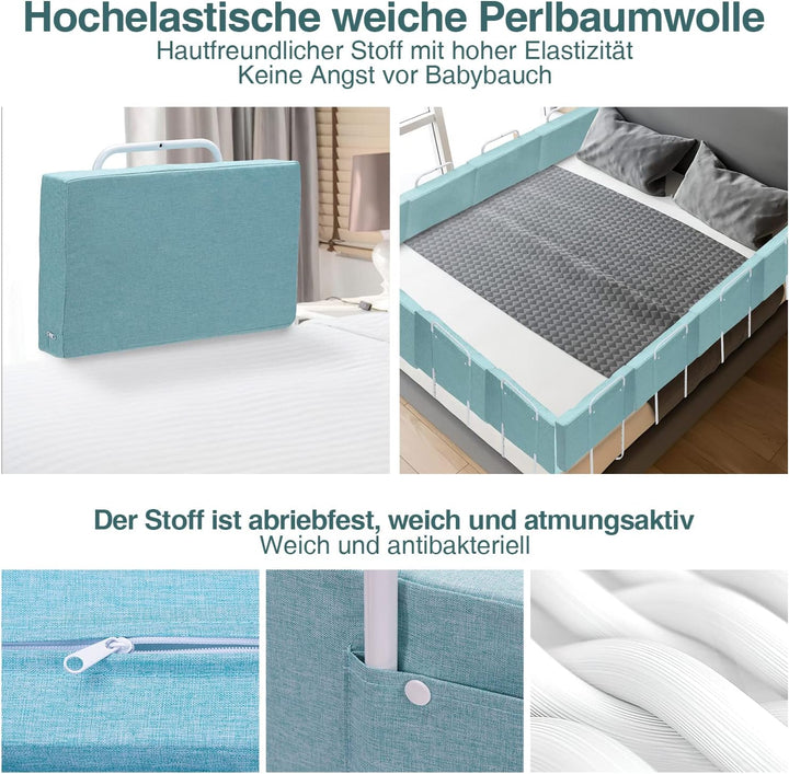 Izrielar Bettgitter für Kinder 60 * 28cm, Bettschutzgitter 5-Loch Höhenverstellbar, Rausfallschutz B