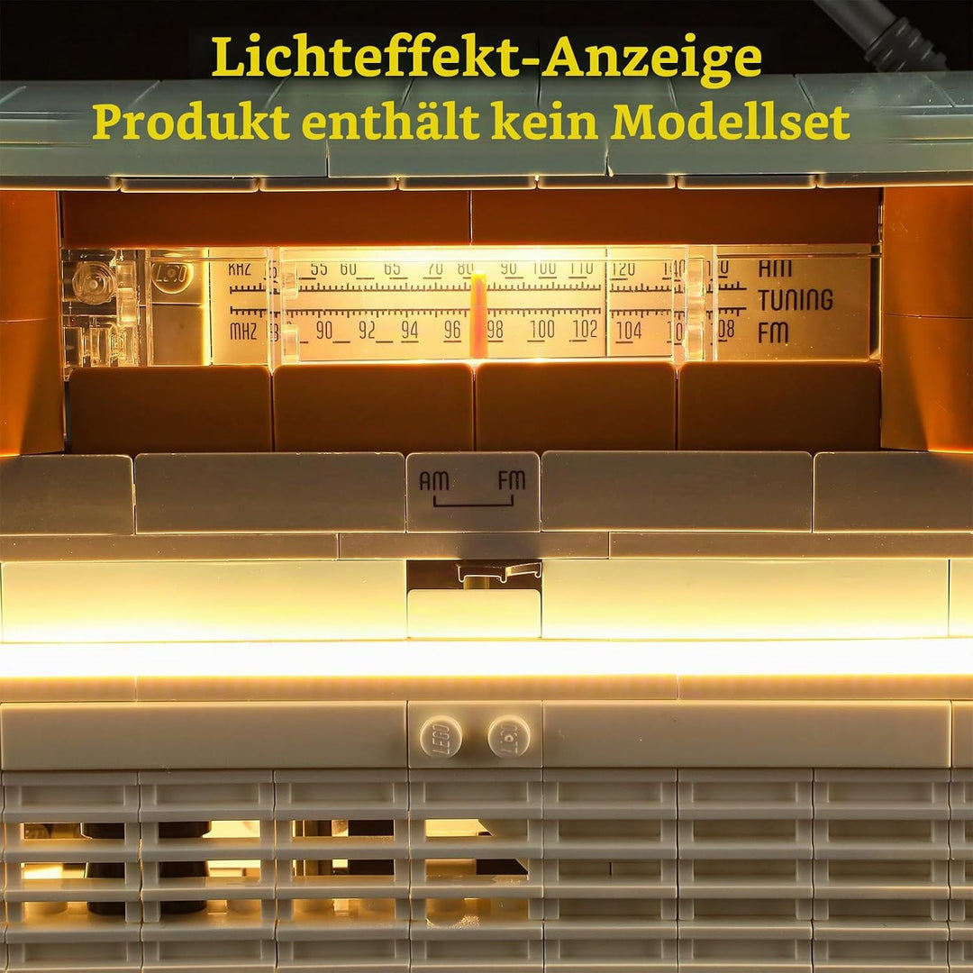 GEAMENT LED Licht-Set Kompatibel mit Lego Retro-Kofferradio - Beleuchtungsset für Icons 10334 Retro