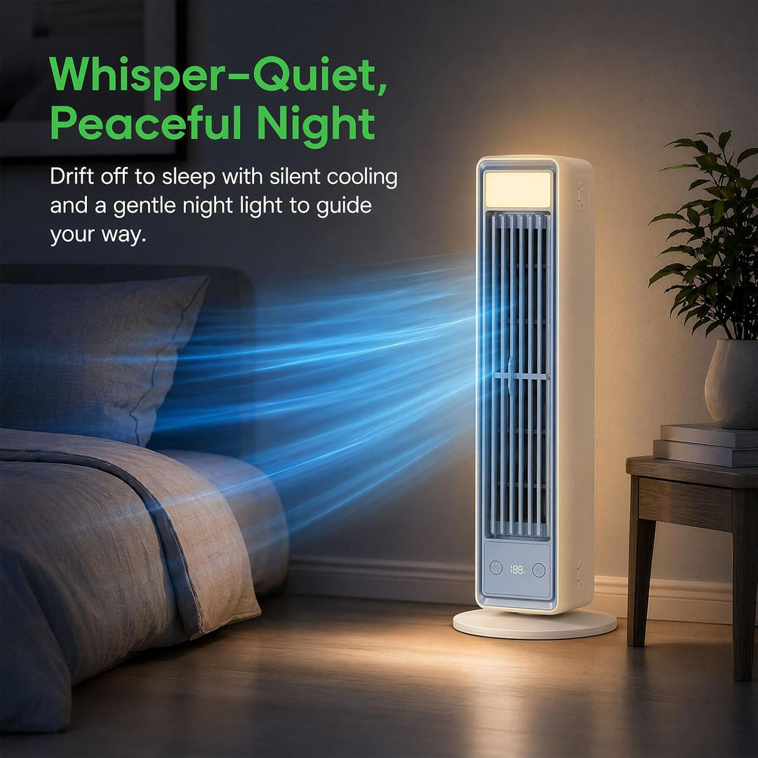 Mobiler Luftkühler Extrem Leise, Tragbare Klimaanlage für Schlafzimmer, Ventilator ohne Flügel mit N