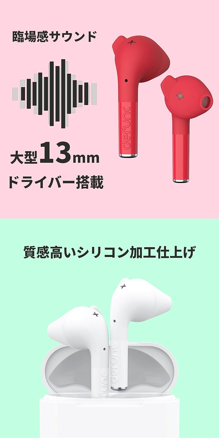 DEFUNC Wireless Earbuds True Go Slim IPX4 Wasserdicht In-Ear 5.0 Bluetooth Stereo-Ohrhörer mit integ