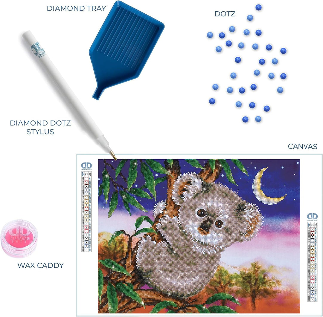 DIAMOND DOTZ DD7.012 - Original 5D Diamond Painting Set Koala Snack, Kreativset mit 11.796 Diamant M