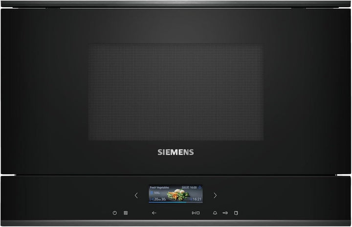 Siemens BF722L1B1 iQ700 Einbau-Mikrowelle, Schwarz, cookControl7 - Automatikprogramme, humidClean Pl