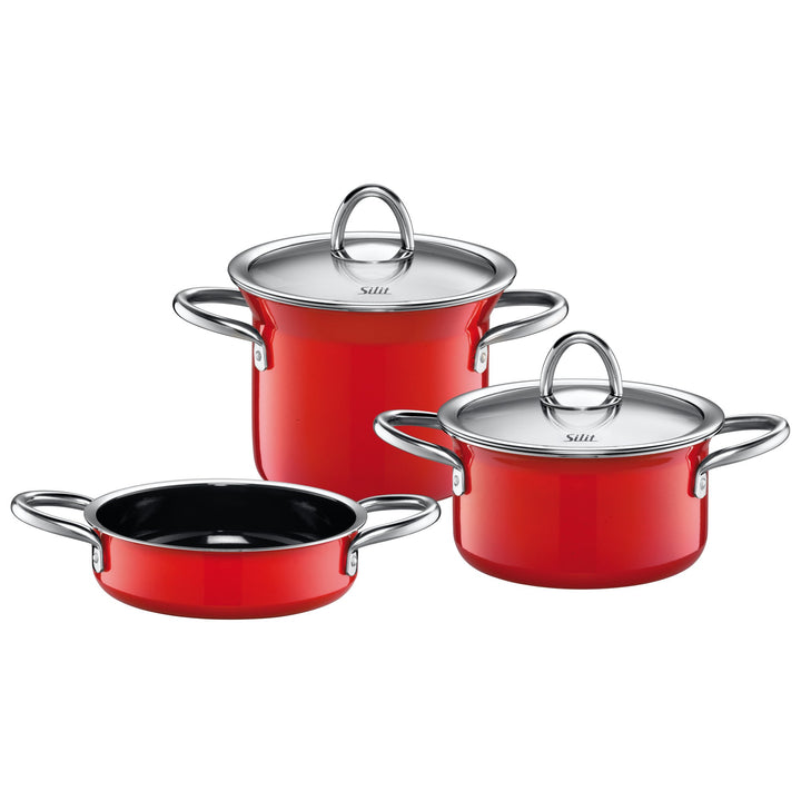 Silit miniMAX Topfset Induktion 3-teilig, Kochtopf Set mit Metalldeckel, Pfanne, Silargan Funktionsk