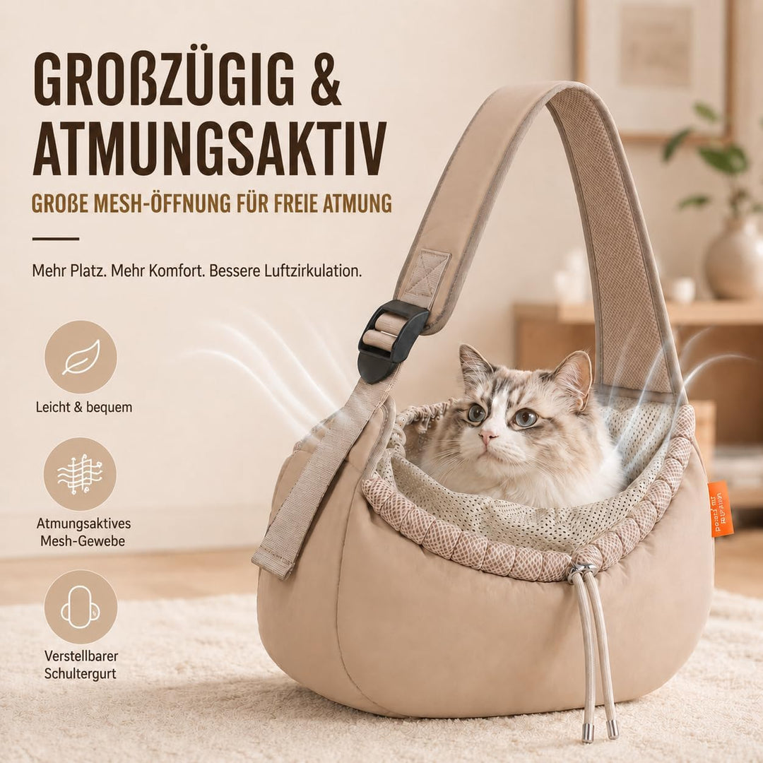 Hundetragetasche für kleine Hunde und Katzen bis 7 kg Khaki, Khaki