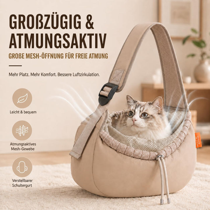 Hundetragetasche für kleine Hunde und Katzen bis 7 kg Khaki, Khaki