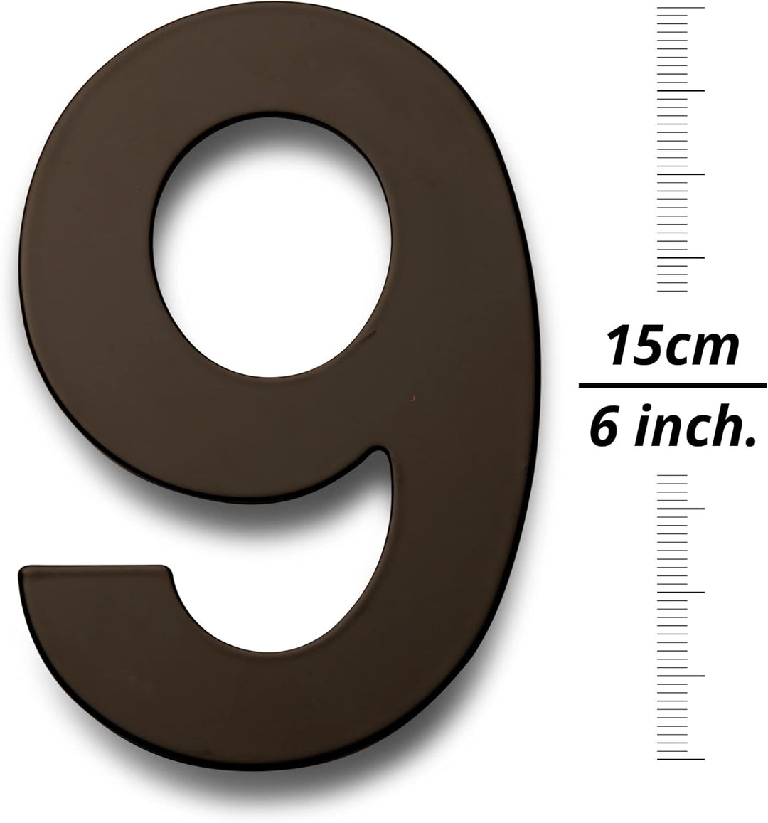HASWARE 304 Edelstahl Moderne Hausnummer 6 Zoll/15cm Stilvolle Tür Alphabet Plakette für Strasse Hom