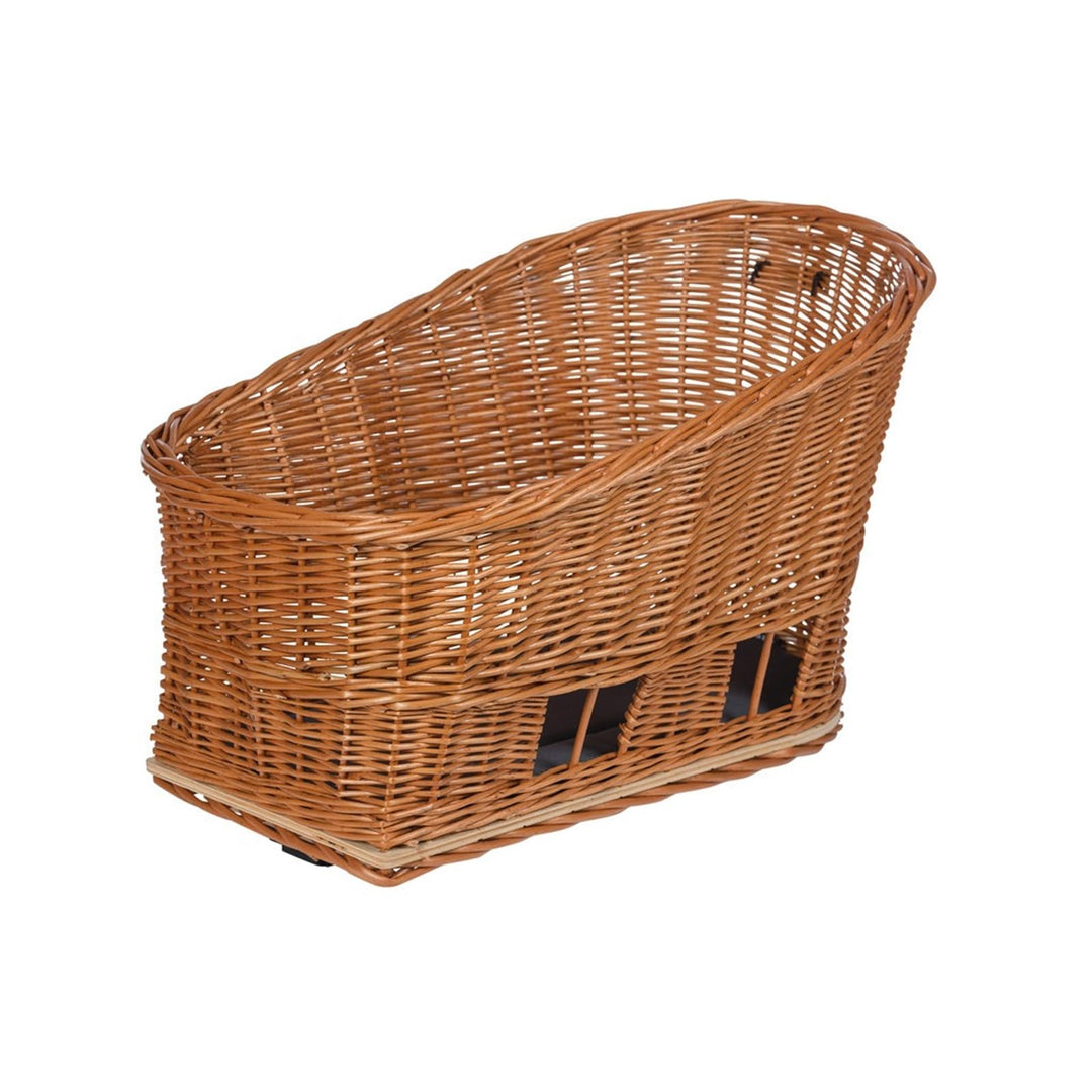Basil Pasja Hundefahrradkorb MIK L, 38 l, Hinten, Aus handgeflochtener Weide, Inkl. abschliessbarer