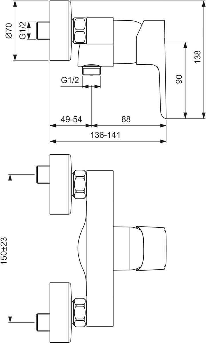 Ideal Standard B0716AA Ceraplan III Brausearmatur Aufputz, Chrom,