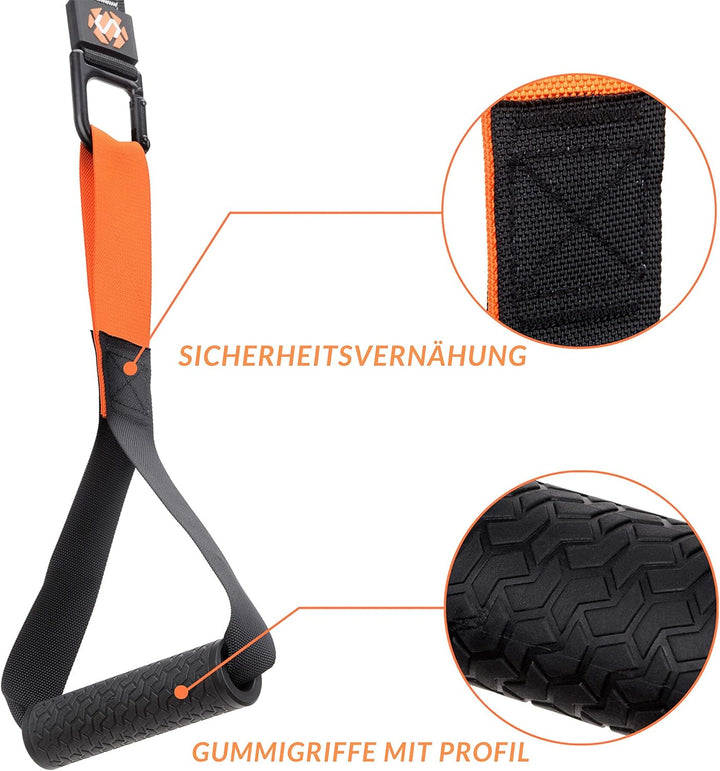 Septagon Sports® Premium Sling Trainer Set V.2021 Suspension Trainer mit Handtuch, Rucksackbeutel un