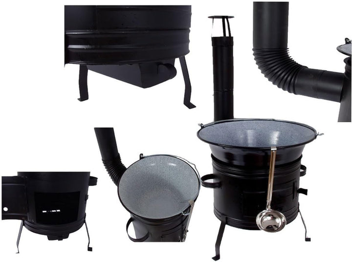 Set Ungarischer Ofen 39 +Gulaschkessel 30 Liter + GRATIS Schöpflöffel Gulaschkanone Suppenkessel