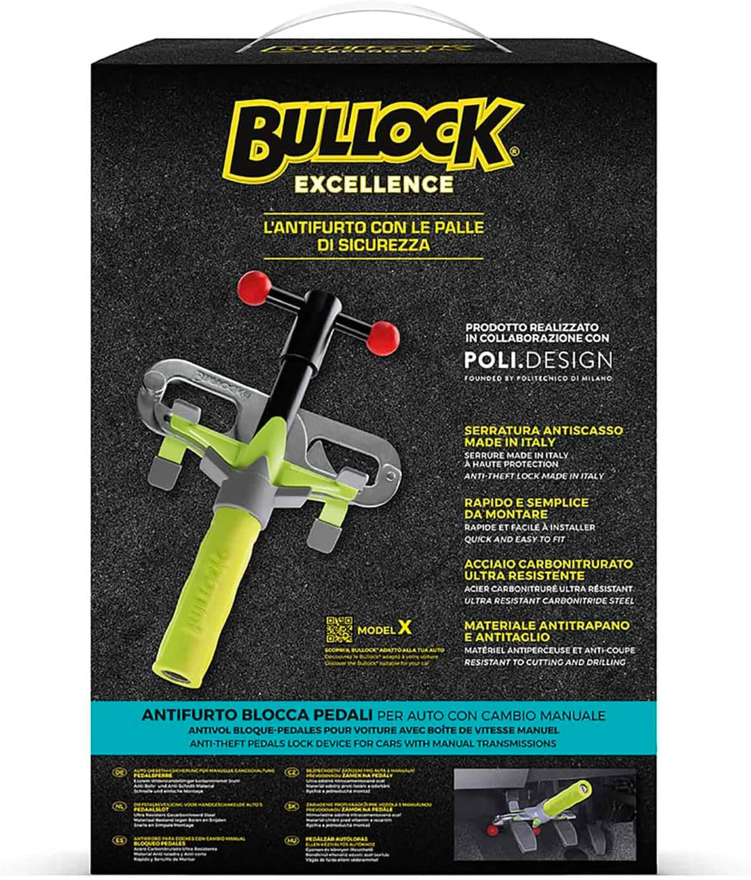 Bullock 146162 Excellence Pedalschloss - Diebstahlsicherung für Fahrzeuge mit mechanischem Getriebe,