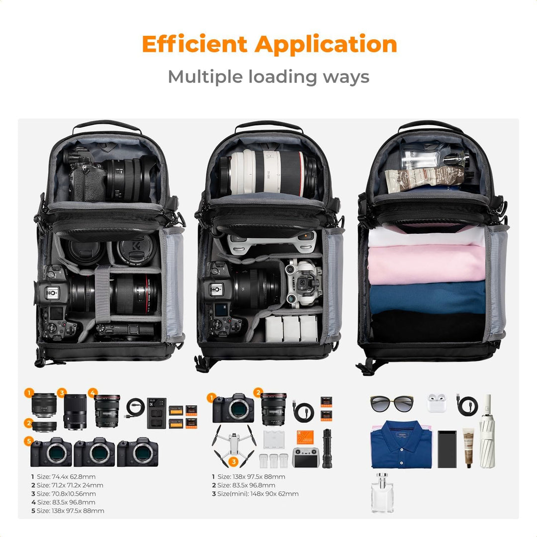 K&amp;F CONCEPT Kamera-Umhängetasche, Wasserdichte Kameratasche, Fotografie tägliche Reise Camera Bag,Ta