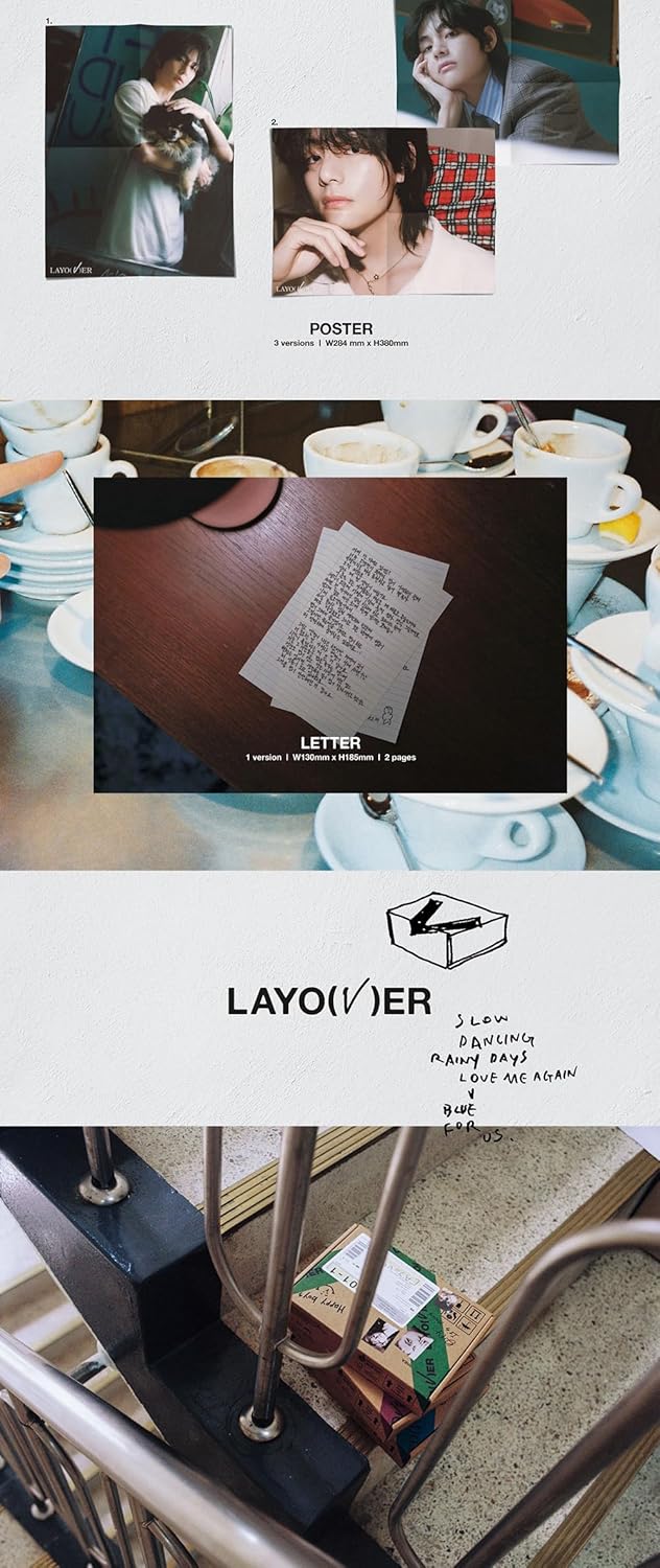BTS V Layover 1st Solo Album Out box+Contents+Photobook+Lyric book+Photocard+etc+Tracking Sealed BAN