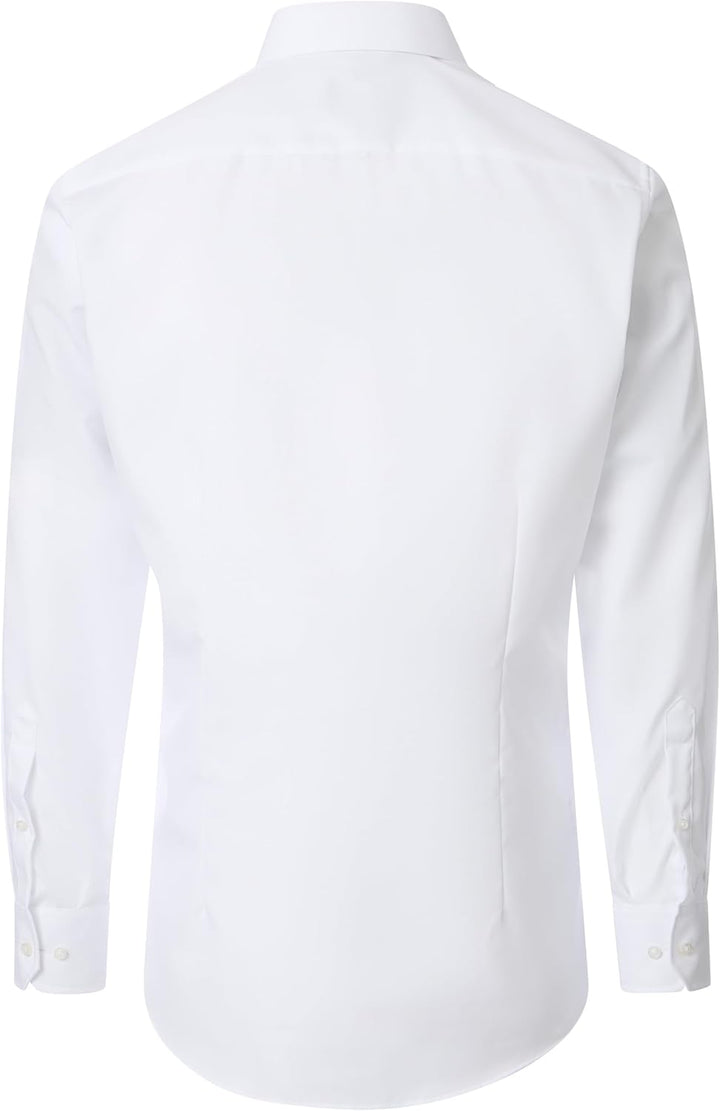 Venti Herren Twill Hemd unifarben extra Langer Arm 72cm Modern Fit 45 Extra Tall Weiss, 45 Extra Tal