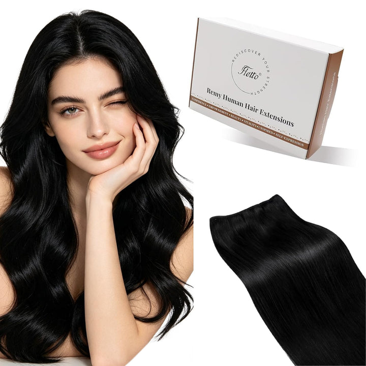 Hetto Schwarz Tressen Echthaar Extensions Remy Tressen Extensions Remy Echthaar Tressen Extensions S