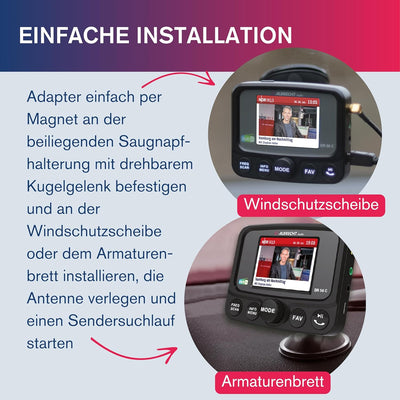 Albrecht DR56 C Digitalradio-Tuner mit Farbdisplay, 27156, zum Aufrüsten für Autoradios, FM-Transmit
