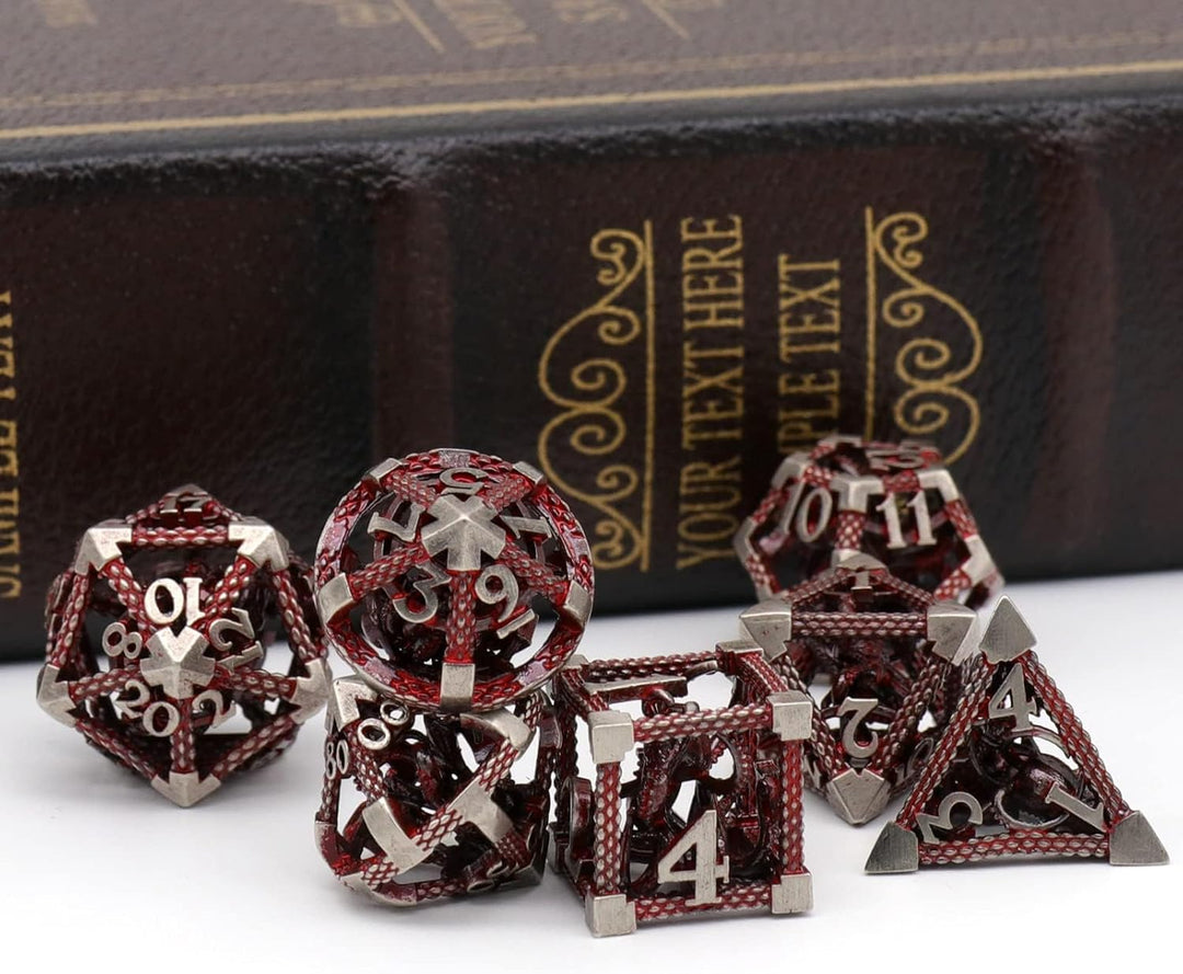 DND Würfelset Rollenspiel, Polyedrische Würfel Set D&amp;D Würfel Set Metall ZHOORQI 7 Stück Der Cthulhu