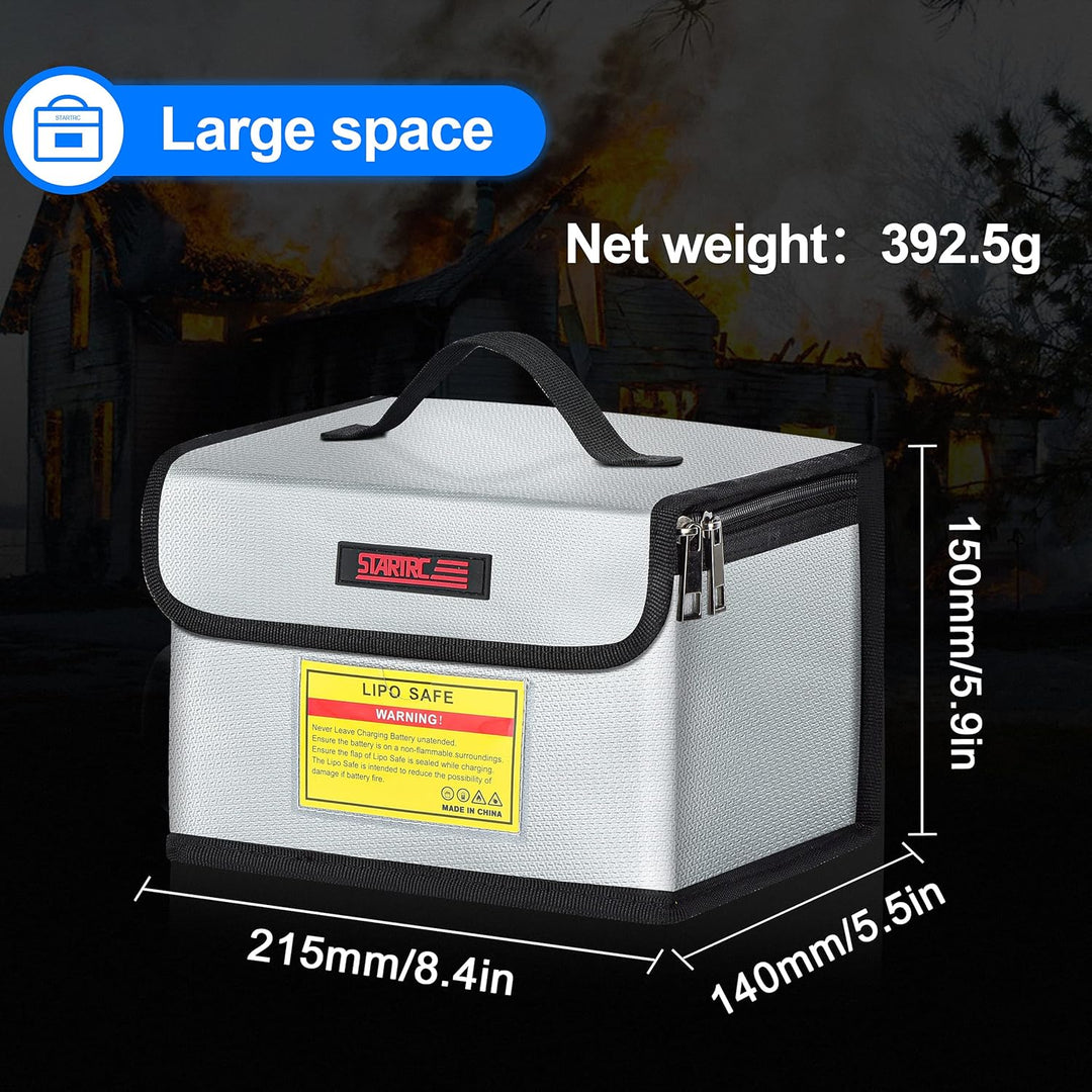 STARTRC Lipo Safe Bag Feuerfeste, explosionsgeschützte Tasche Grossraum-Lipo Akku Aufbewahrungsbox S