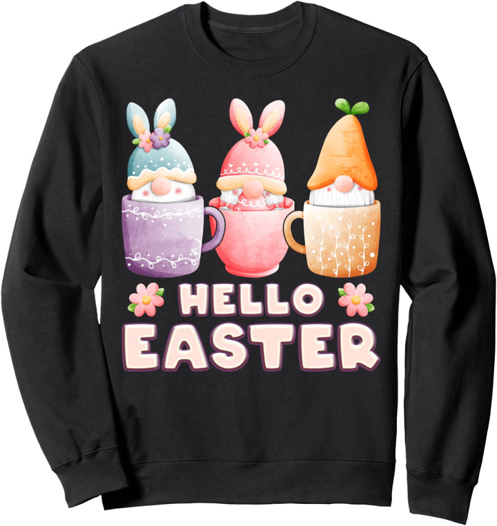 Osterwichtel mit Hasenohren, Zwerge in Tassen, Ostern Sweatshirt