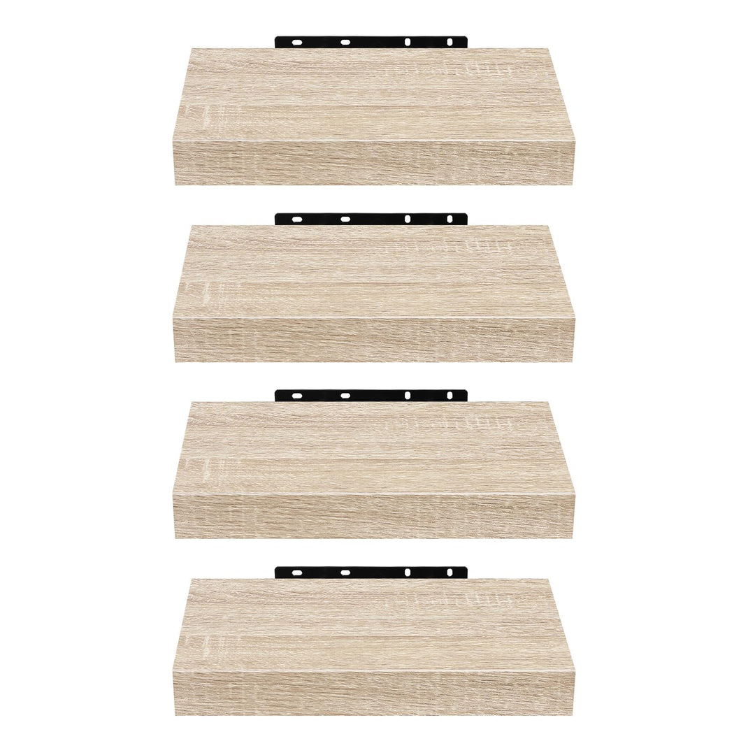 EUGAD Wandregal Wandboard 4er Set Hängeregal Holz Board Modern Eiche Gelb 25x23x3,8cm 0112QJ-4 Eiche