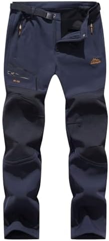BenBoy Herren Wanderhose Wasserdicht Softshellhose Outdoorhose Winddicht Warm Gefüttert Skihose Snow