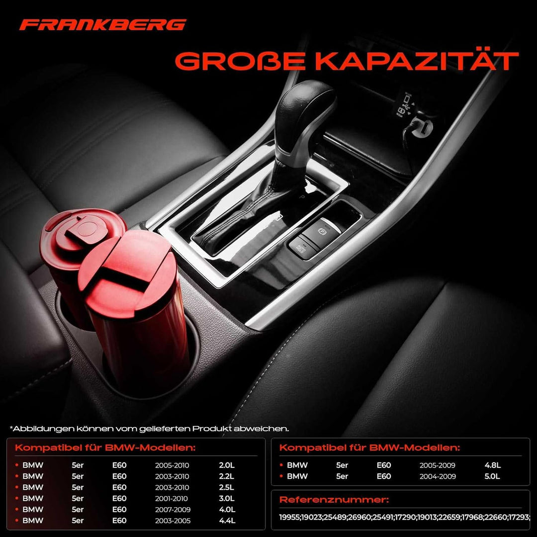 Frankberg 2x Getränkehalter Cupholder Links Rechts Schwarz für 5er E60 5er Touring E61 2001-2010 9 1