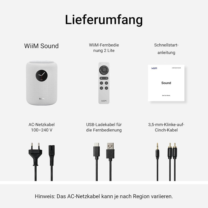WiiM Sound Smart Speaker mit 1,8″ Touch-Display, Hi-Res 24 Bit/192 kHz, AI RoomFit™ Raumkorrektur, 1