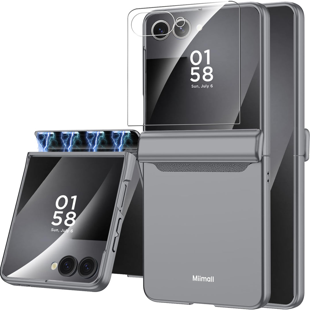 Miimall Kompatibel mit Samsung Galaxy Z Flip 7 Hülle mit Scharnierschutz Magnetischer [Externer Bild