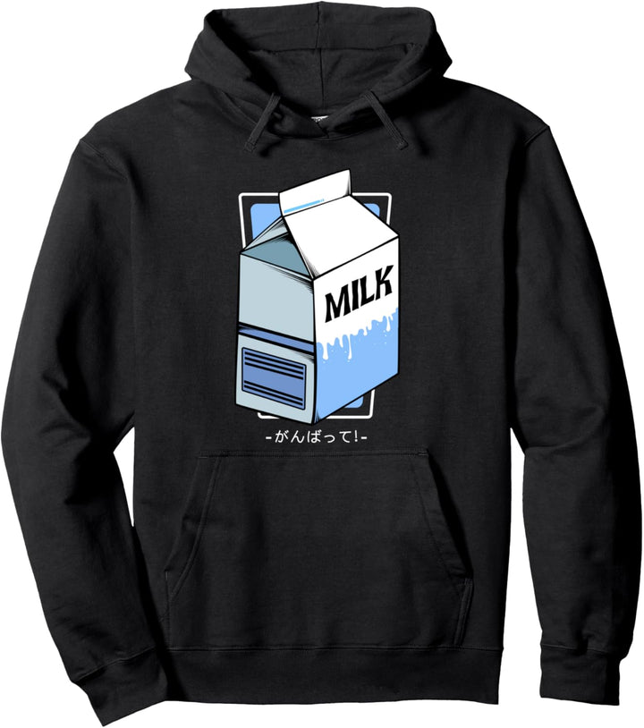 Milk Kawaii Japanische Milch Kanji Retro Anime Manga Kawaii Pullover Hoodie