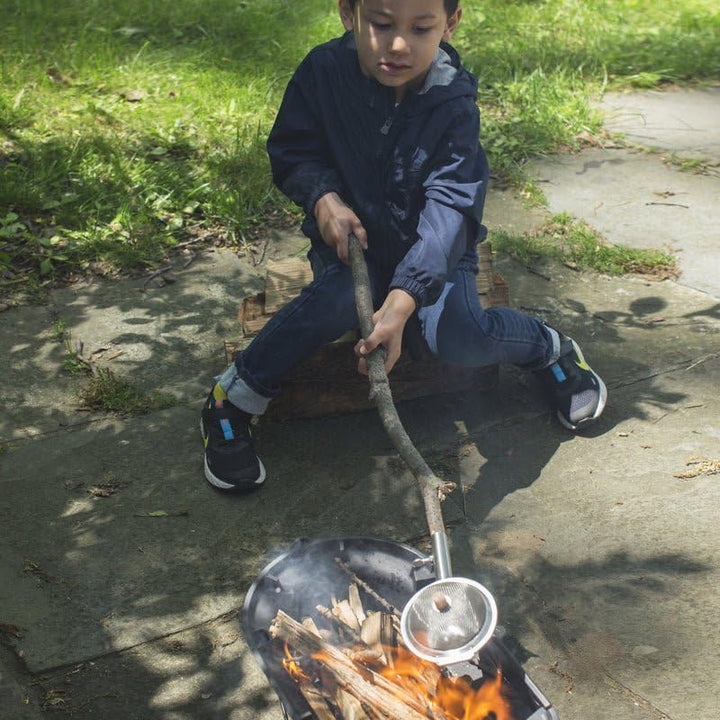 Huckleberry Kinder Popcornmaker, kleine Edelstahl Popcornpfanne, Popcorn über einem Lagerfeuer zuber