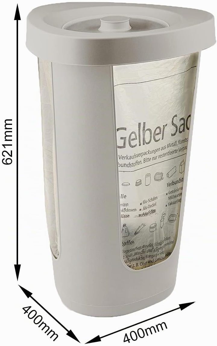 Rotho Fabu 3er-Set Müllsackständer, Kunststoff (PP recycelt), Cappuccino, 40.6 cm, 3 3 x Müllsackstä