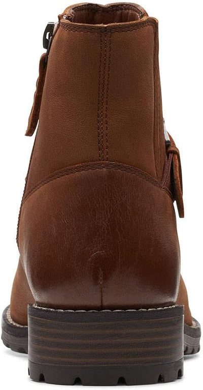 Clarks Damen Clarkwell Strap Mode-Stiefel 35 EU Dark Tan Lea, 35 EU Dark Tan Lea