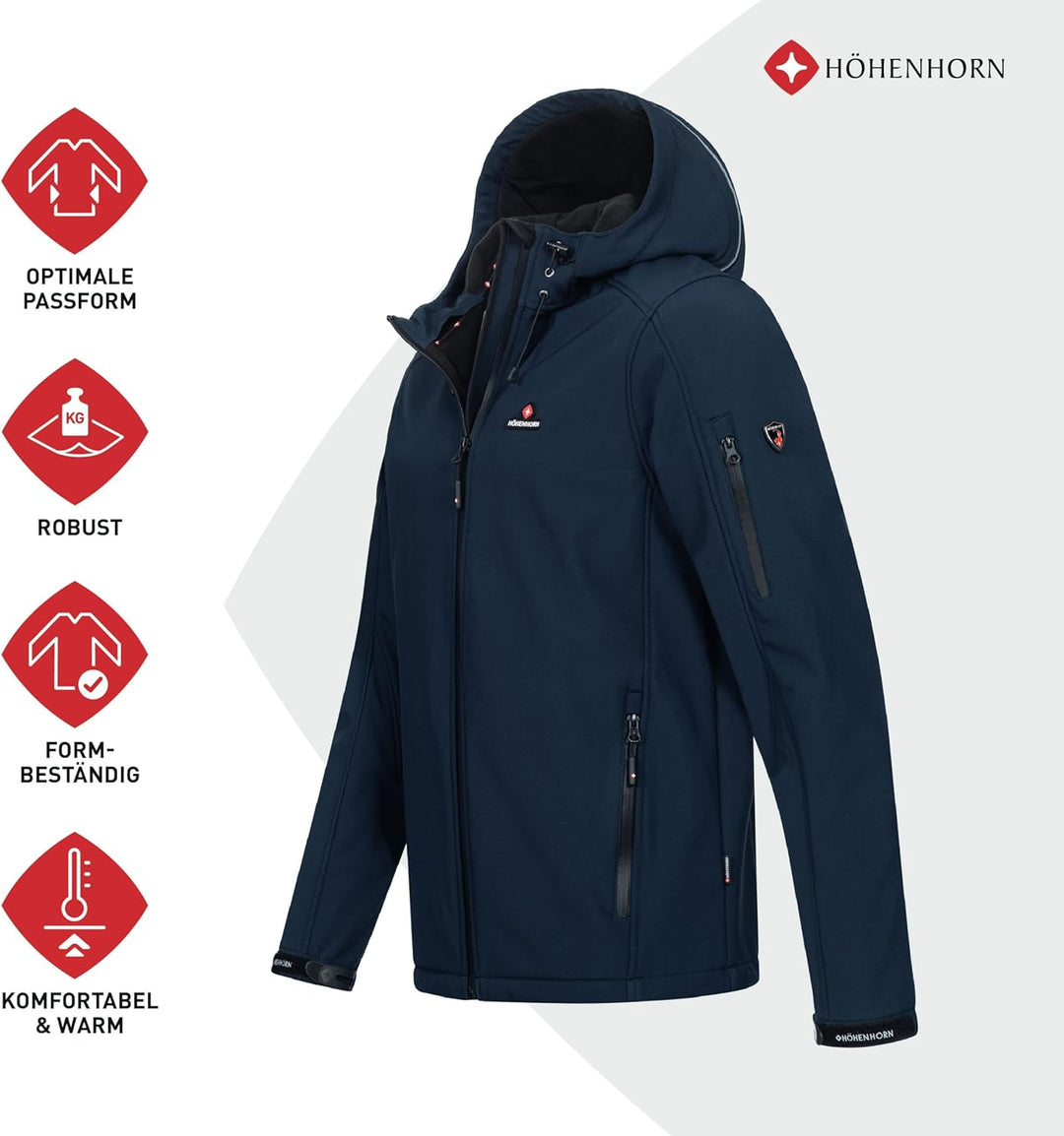 Höhenhorn Altus Herren Softshell Jacke Outdoor Funktionsjacke Freizeitjacke Wasserdicht Atmungsaktiv