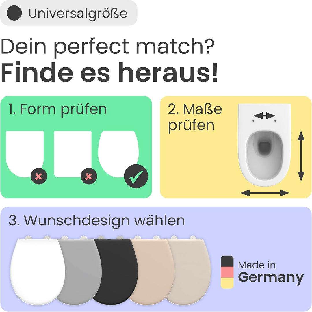 instmaier Toilettendeckel mit Absenkautomatik schwarz | Made in Germany | ovale Form | Toilettensitz