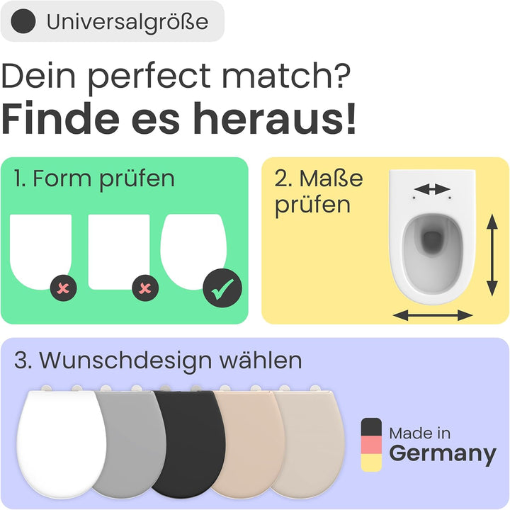 instmaier Toilettendeckel mit Absenkautomatik schwarz | Made in Germany | ovale Form | Toilettensitz