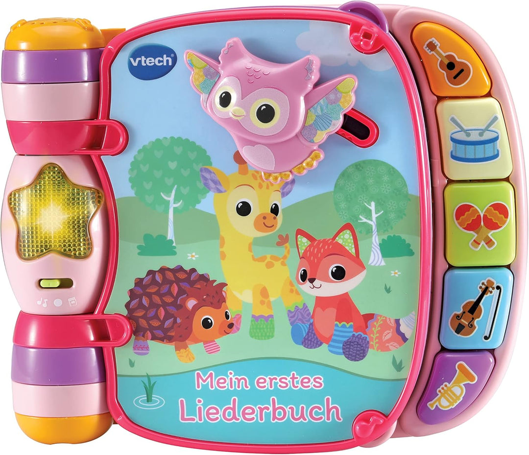 VTech Baby Mein erstes Liederbuch rosa – Kunterbuntes Buch mit 7 Seiten und beweglichen Elementen zu