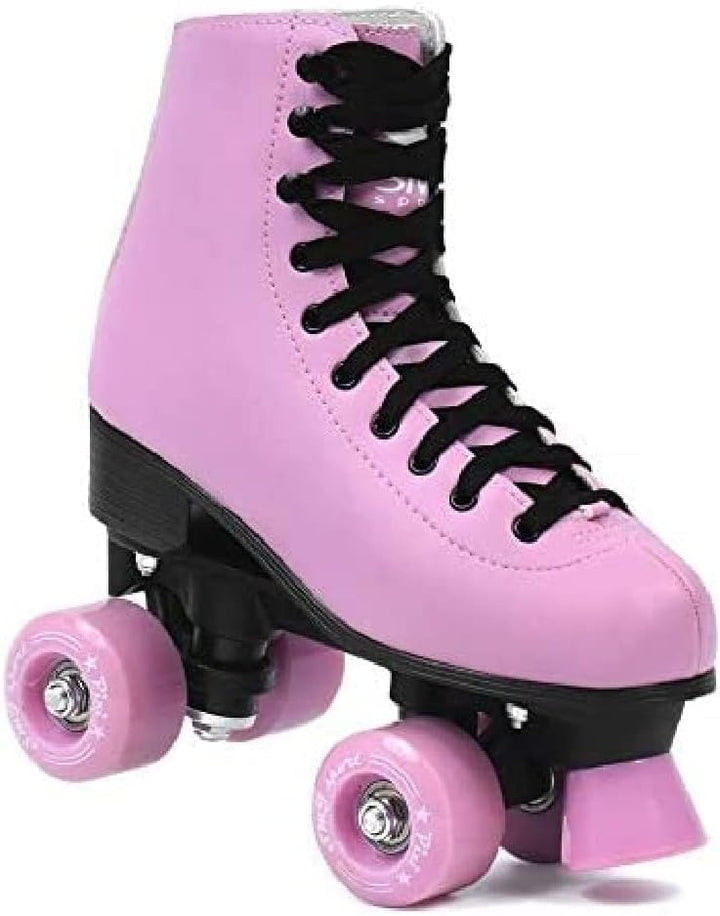 SMJ sport Damen Klassische Retro Rollschuhe | ABEC7 Kugellager | Mint Rosa Mädchen Classic Roller Sk