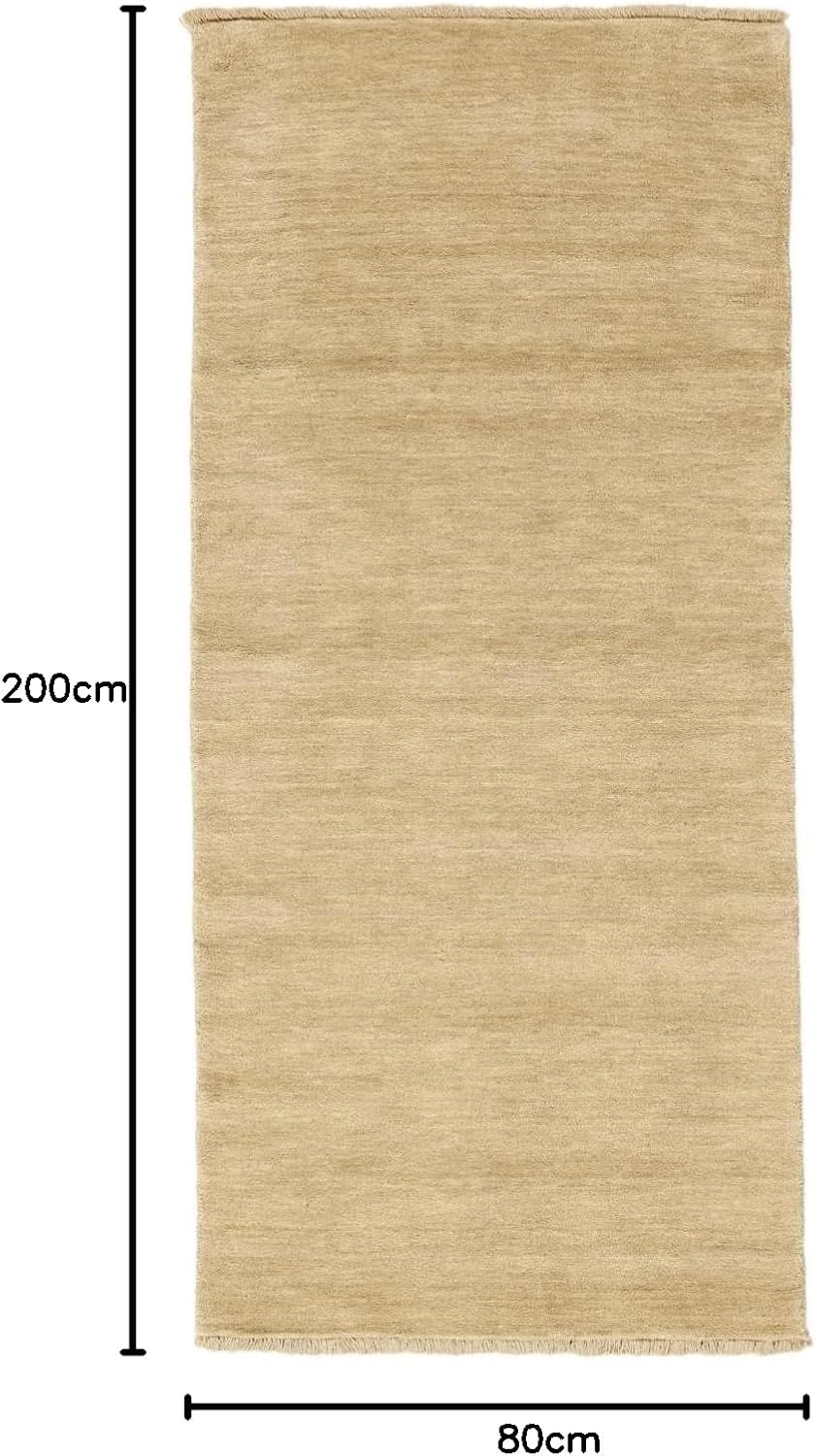 RugVista, Handloom Fringes, Teppich, 80 x 200 cm, Rechteck, Kurzflor, Modern, Care &amp; FAIR Zertifizie