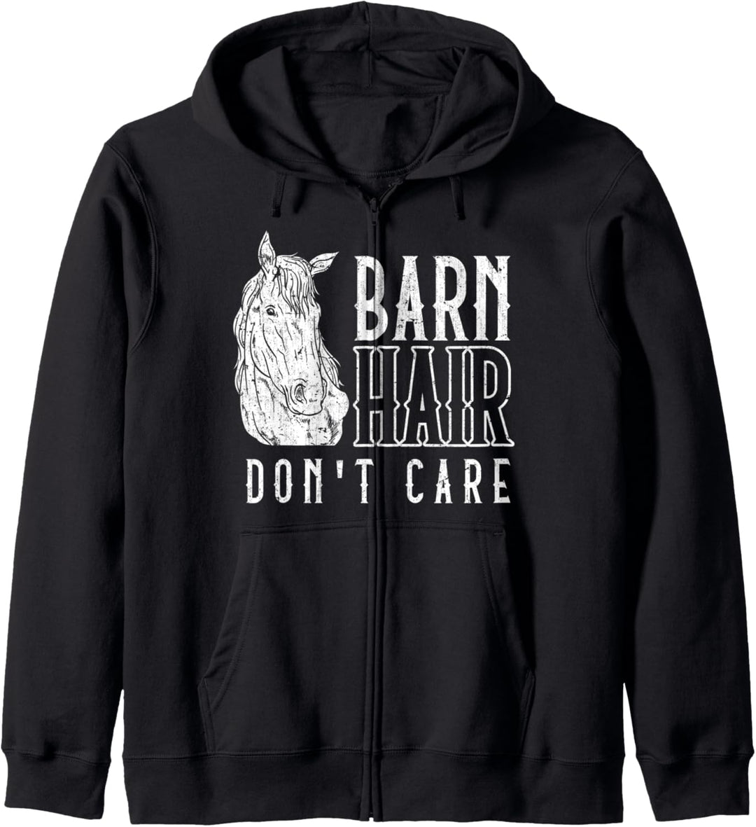 Scheunen Haare sind mir egal Reiterin Lustiges Pferd Kapuzenjacke