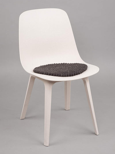 myfelt Filzkugel-Sitzauflage/Stuhlauflage - Kuno - rund, 36 cm, Anthrazit