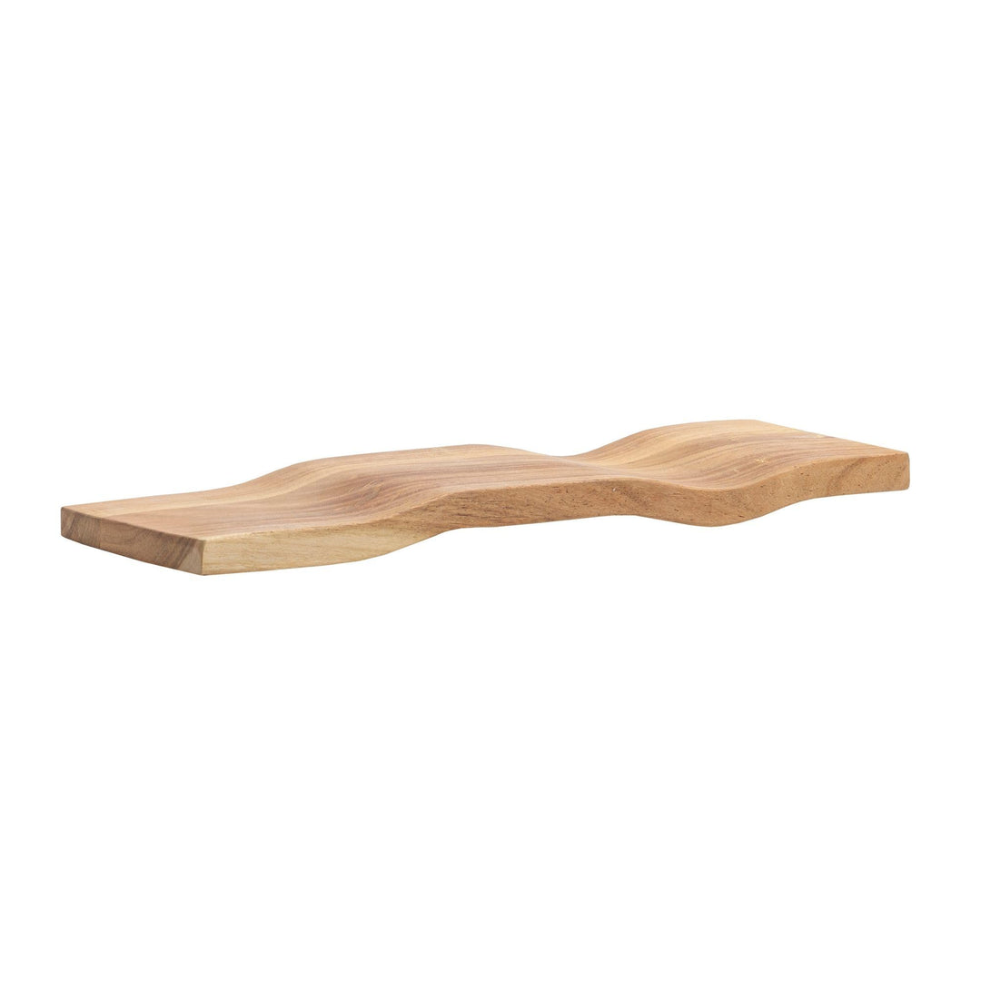 FineBuy Wandregal Akazie Massivholz 40cm - Schwebendes Design Regal für die Wand Holz massiv - Hänge