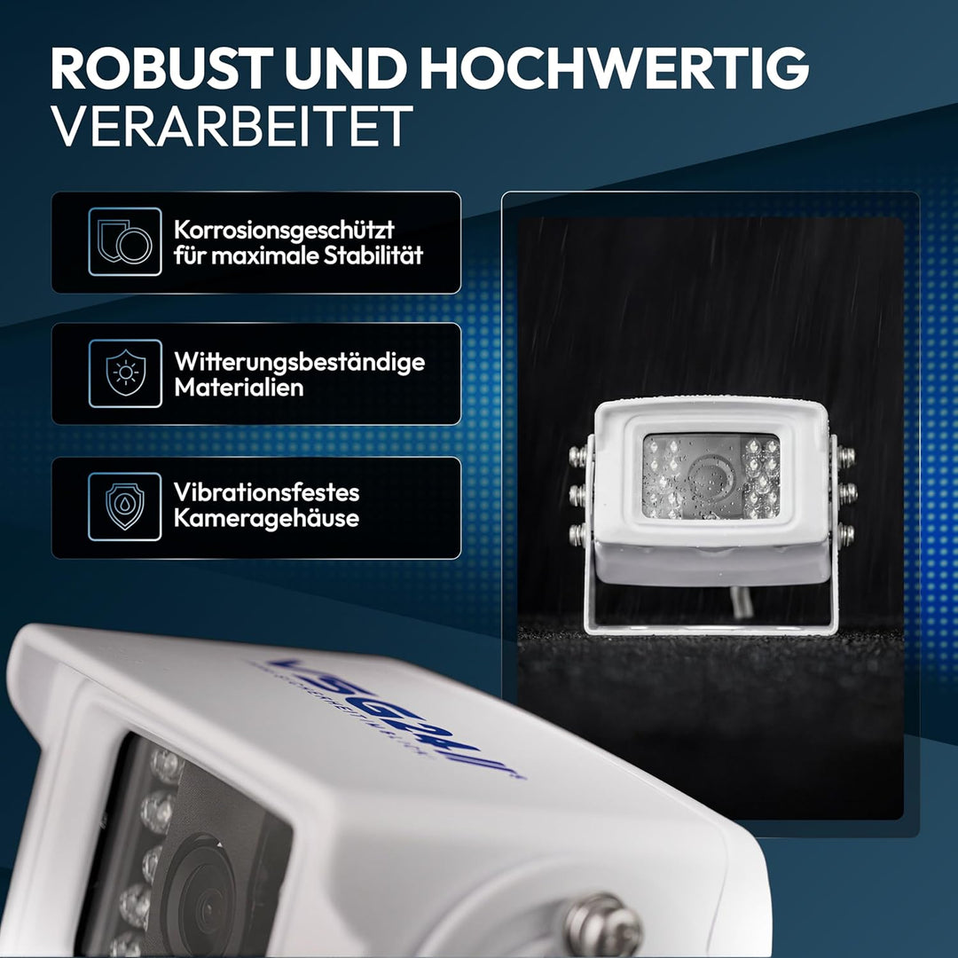 VSG24 Rückfahrkamera 7" Transporter-Set Transit inkl. Kamera, Monitor, Kabel - Wasserdicht Nachtsich