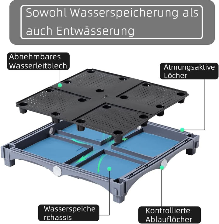 Mingone Blumentopf Rattan Optik aus Kunststoff Blumenkasten Balkonkasten mit Wasserspeicher Pflanzka