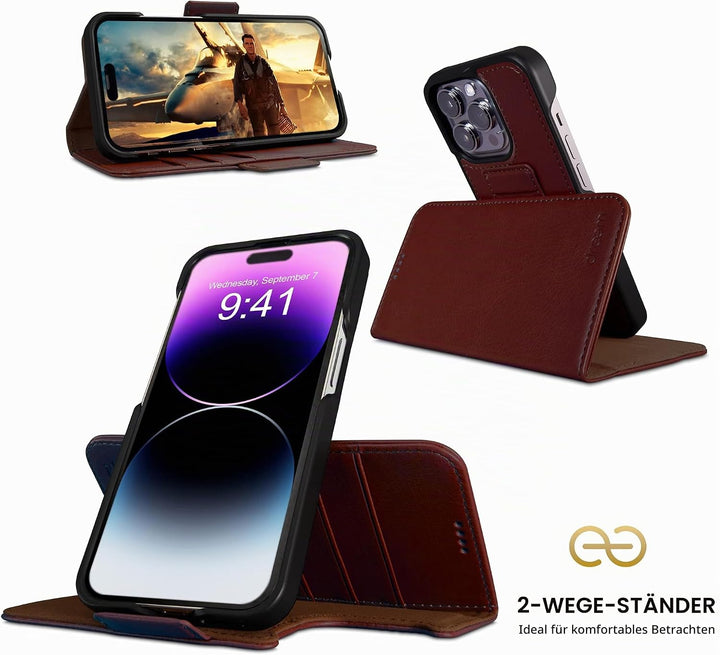 Dreem Fibonacci iPhone 14 Pro Max Brieftaschen-Etui / 2-in-1 stossfestes Etui und abnehmbares Folio