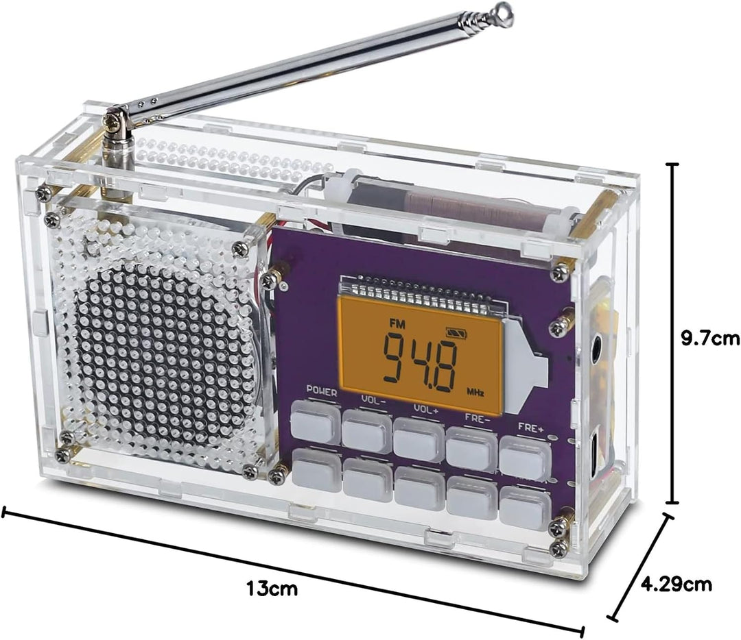 DONGKER Drahtloser FM-Radio Bausatz mit Uhr und Memory Funktion - Perfekt für Lötprojekte, DIY Elekt