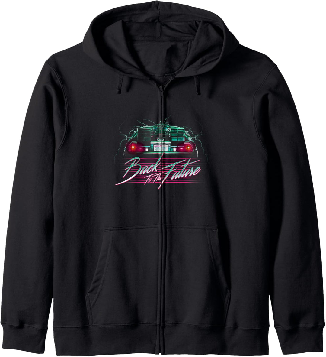 Back To The Future Delorean Retro Pink Stripe Kapuzenjacke