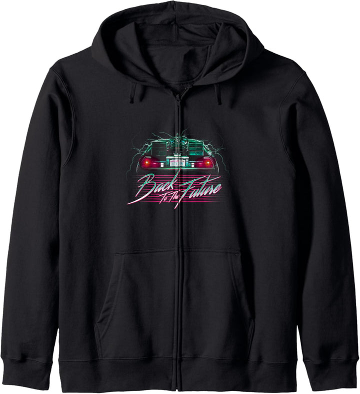 Back To The Future Delorean Retro Pink Stripe Kapuzenjacke
