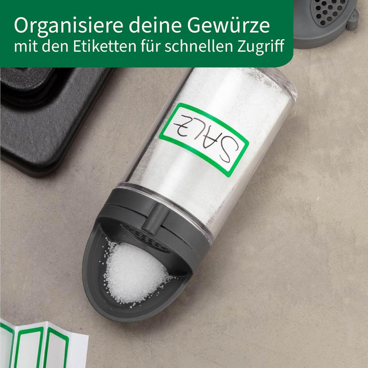 Chefkoch 2-in-1 Gewürzstreuer mit Dosiermass: Einfaches Abmessen & Hinzufügen von Gewürzen – 24er Se