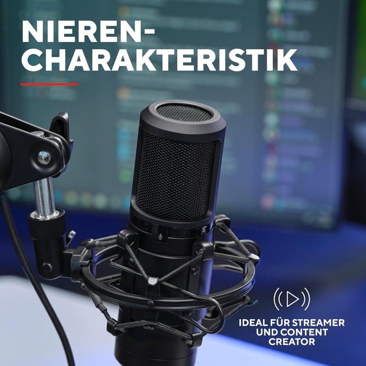 270 Emita II+ Mikrofon mit Arm, Windfilter und Popfilter, USB Mikrofon mit Nierencharakteristik, 192
